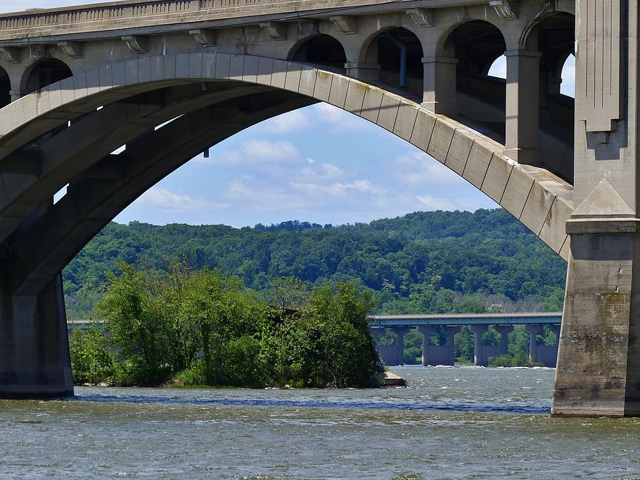 sungai, jembatan, mobil, pennsylvania, lancaster, york, columbia, air, aliran, struktur yang dibangun