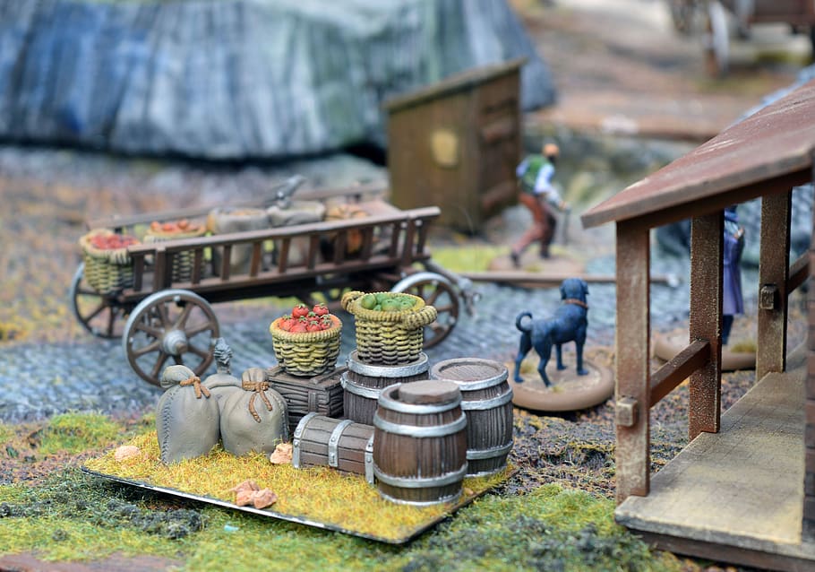 board game, miniature, action figures, characters, toy, hobby, the playing field, scene, malifaux, staging