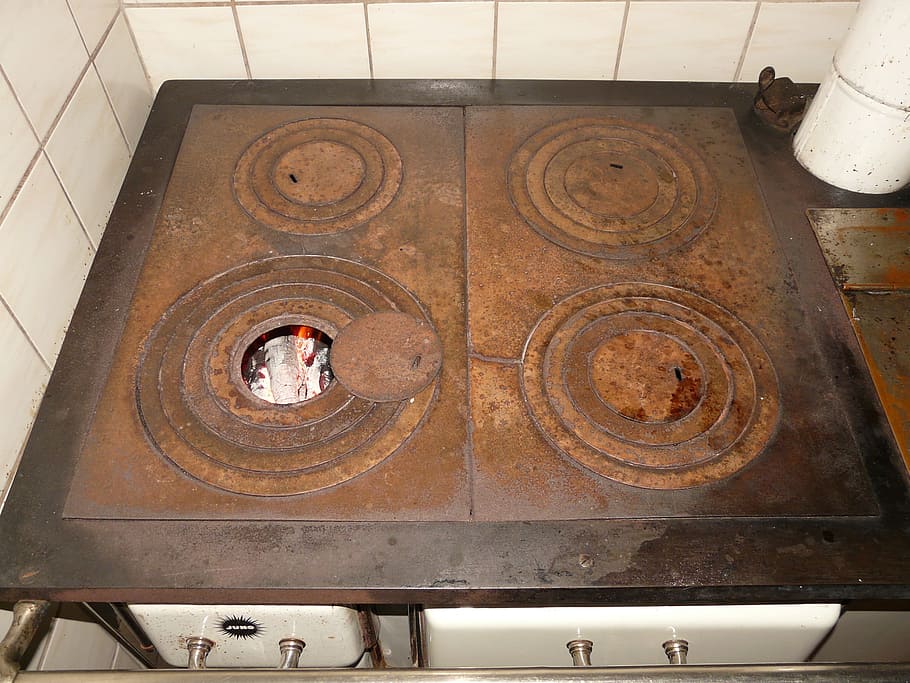 hot plates, fire, open, hot, cook, oven, stove, fireplace, old, white