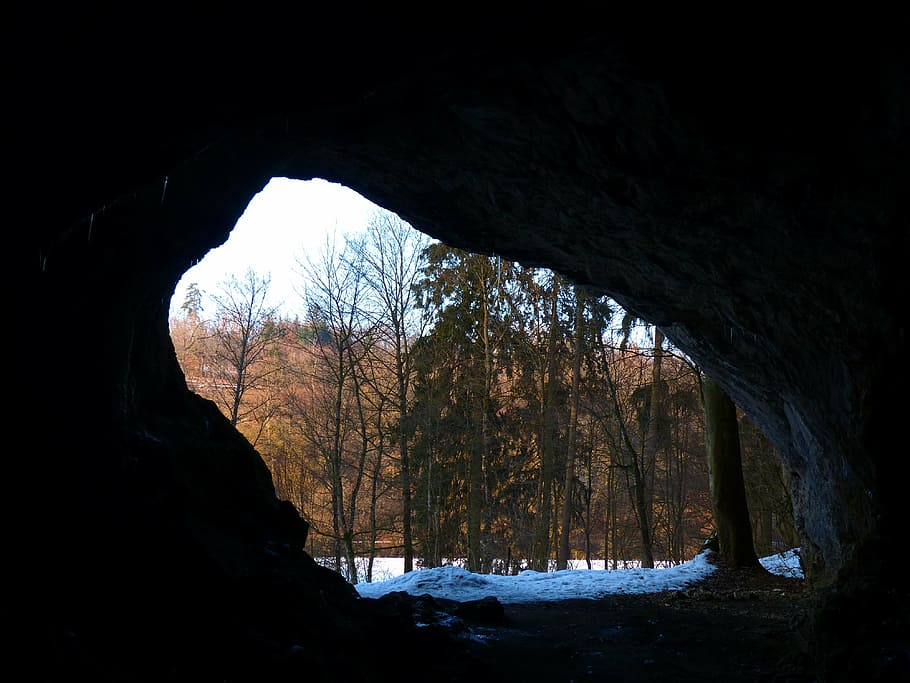 hohlenstein, portal de cavernas, caverna stadel, celeiro, hohler stein, hohlenstein stadel, caverna, entrada da caverna, caverna karst, solitário