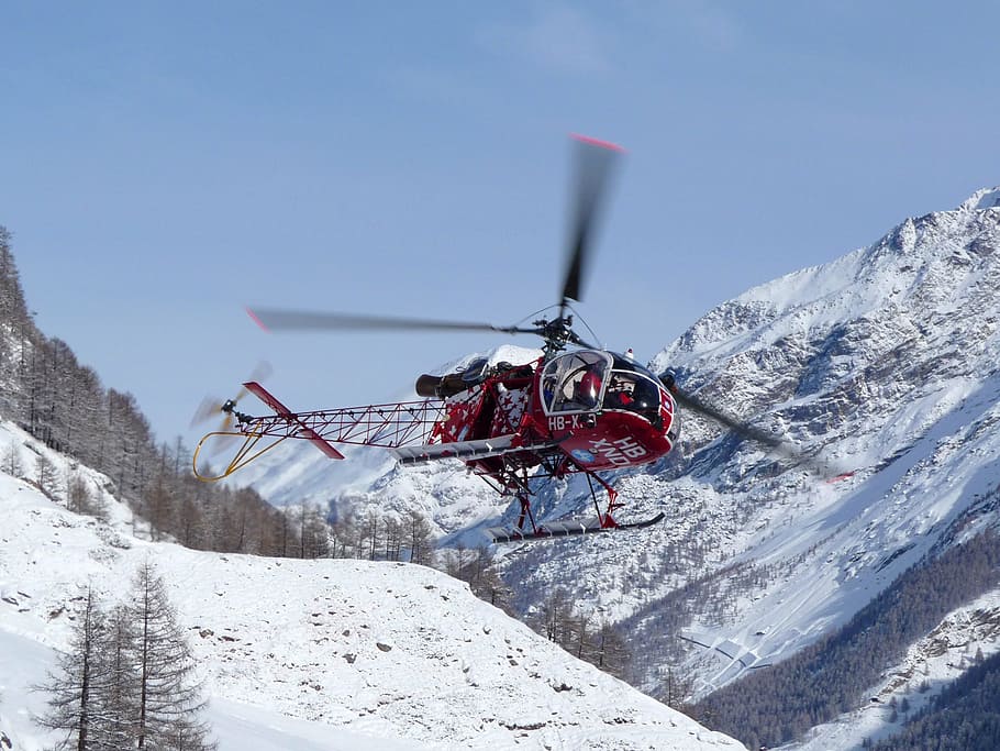 zermatt, helicopter, scenic flight, mountain rescue, mountains, winter, snow, switzerland, mountain, sport
