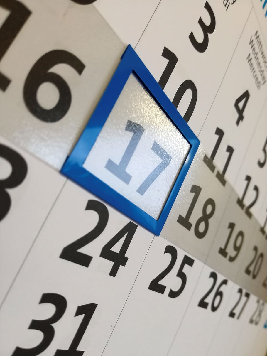 kalender putih, Kalender, Tanggal, Waktu, Kantor, tahun, jadwal, perencanaan, close-up, full frame
