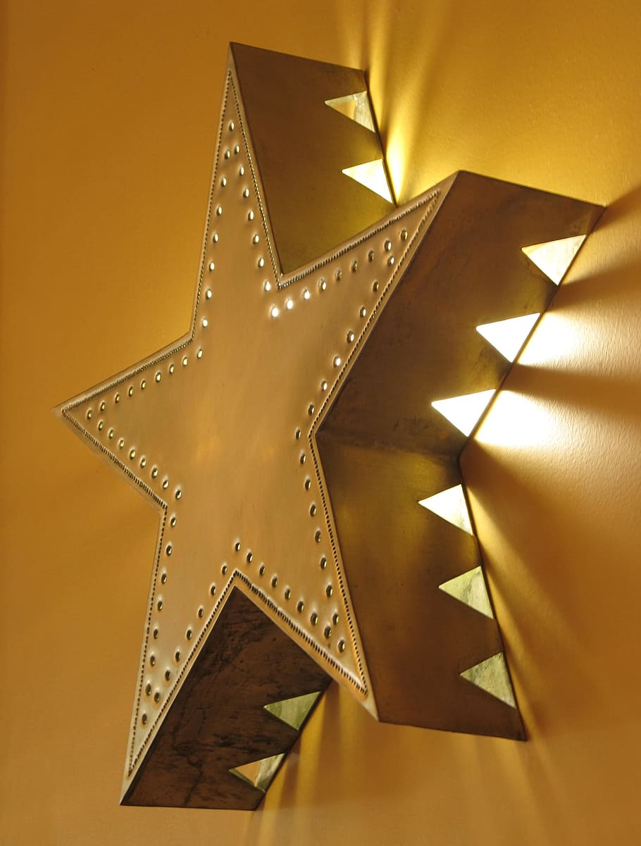 star lamp wall decor, lone star, shining, brilliant, texas, lone star state, light, glow, glitter, shine