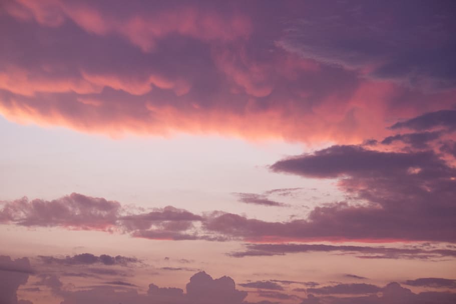 cloudy sunset scenery, pink, sky, sunset, clouds, nature, cloud - sky, cloudscape, beauty in nature, dramatic sky