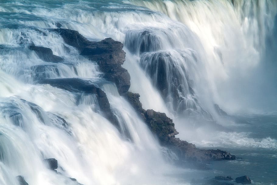 водопады, исландия, вулканы, водопад, гейзер, вулканический, паровой, горячий, вода, красота в природе