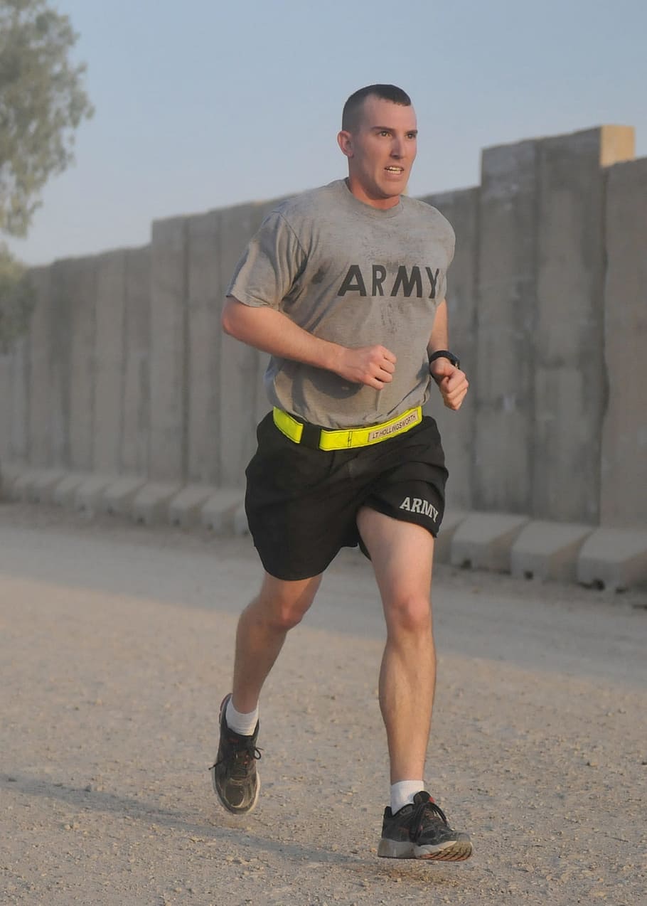 man, gray, crew-neck shirt, Runner, Male, Athlete, Active, running, jogger, jogging