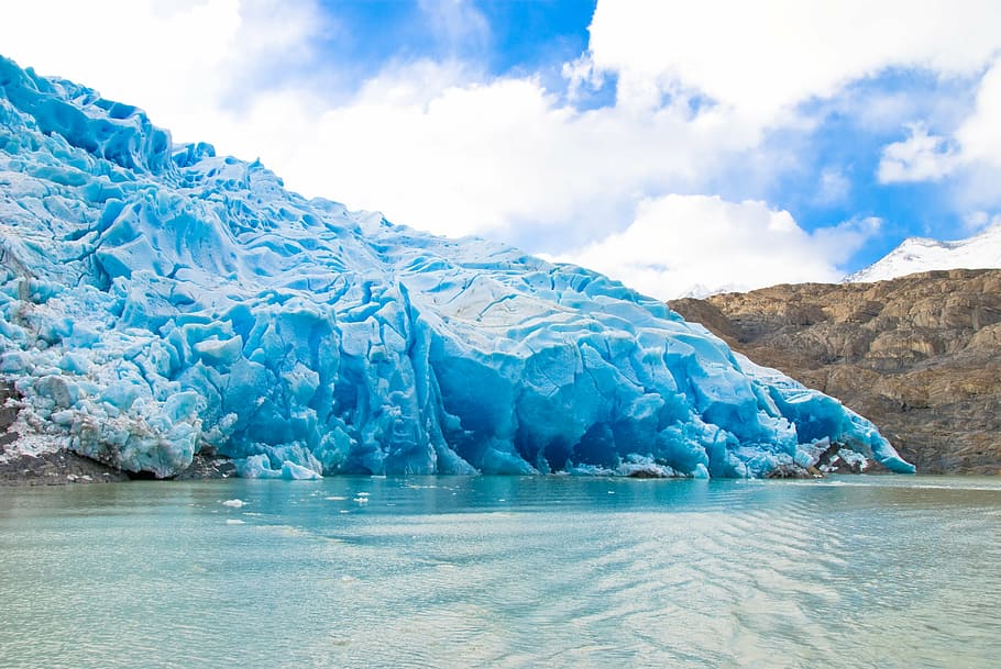 gletser, patagonia, es, alam, torres del paine, Chili, air, suhu dingin, biru, beku