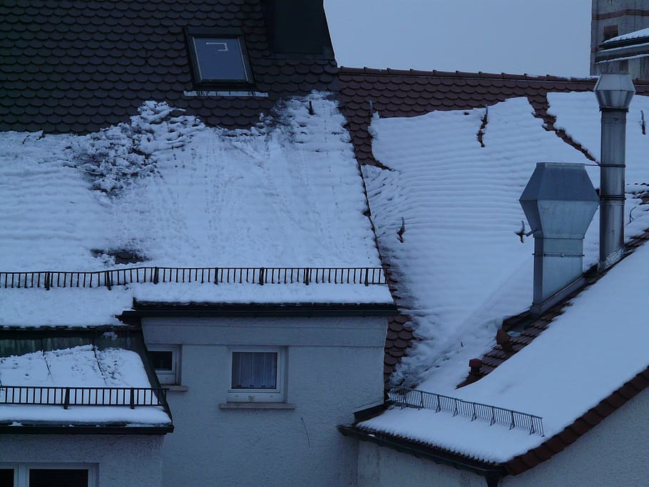 Snow, Roof, Risk, dachlawine, leave, fireplace, building exterior, cold temperature, winter, house