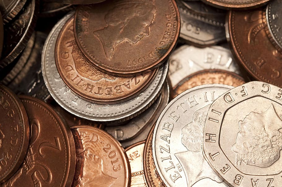 monedas surtidas, monedas, dinero, Reino Unido, inglés, dinero del Reino Unido, dinero inglés, inversión, moneda, ingresos