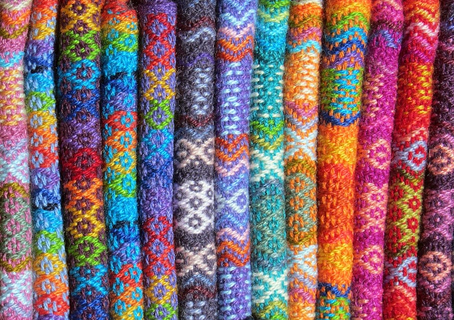 textiles de punto de colores variados, tela, lana, textil, textura, patrón, material, diseño, moda, tejido