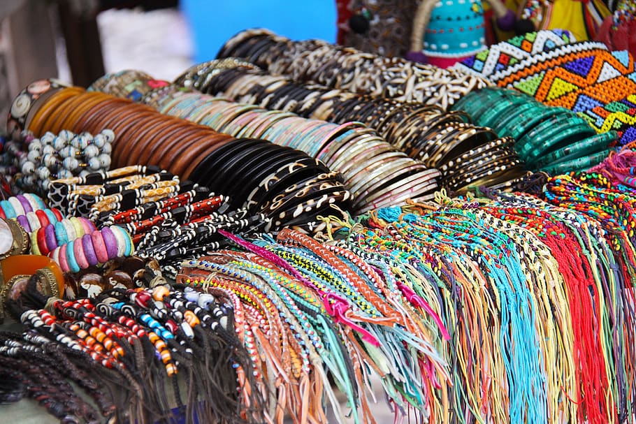 arte, artesanía, africano, mercado, souvenir, tribal, viajes, ciudad del cabo, sudáfrica, Multicolor