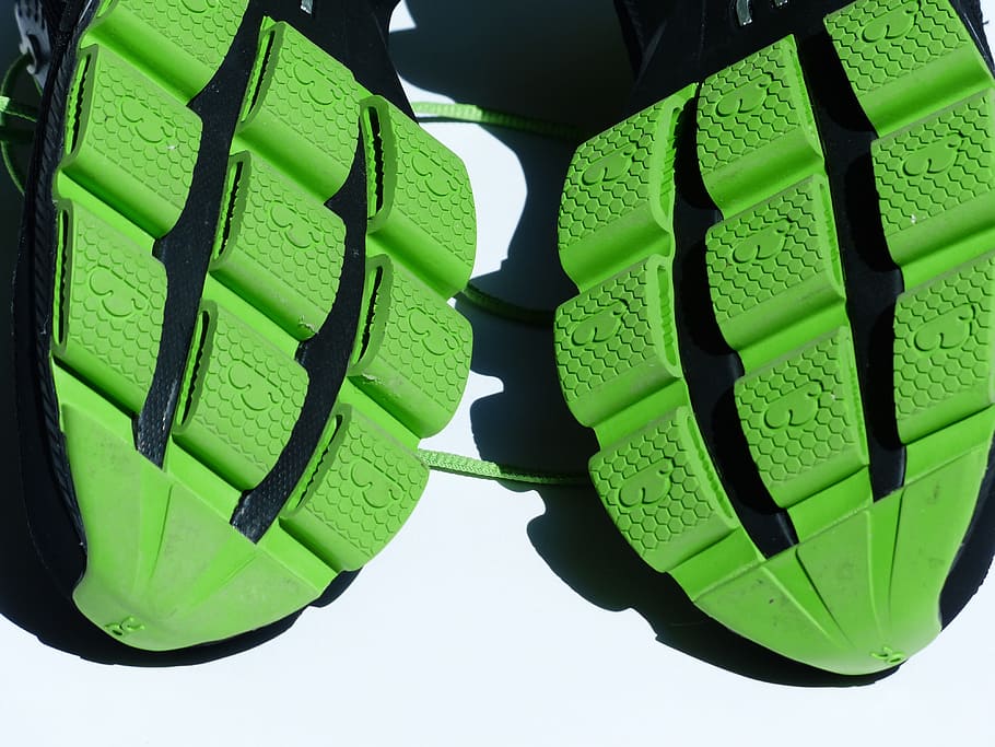 Sole, Rubber, Grip, Friction, green, shoe profile, profile, sports shoes, running shoes, sneakers