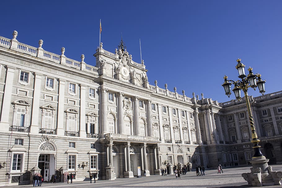 palácio real, madri, espanha, desfile, arquitetura, rei, palácio, turismo, fachada, monumento