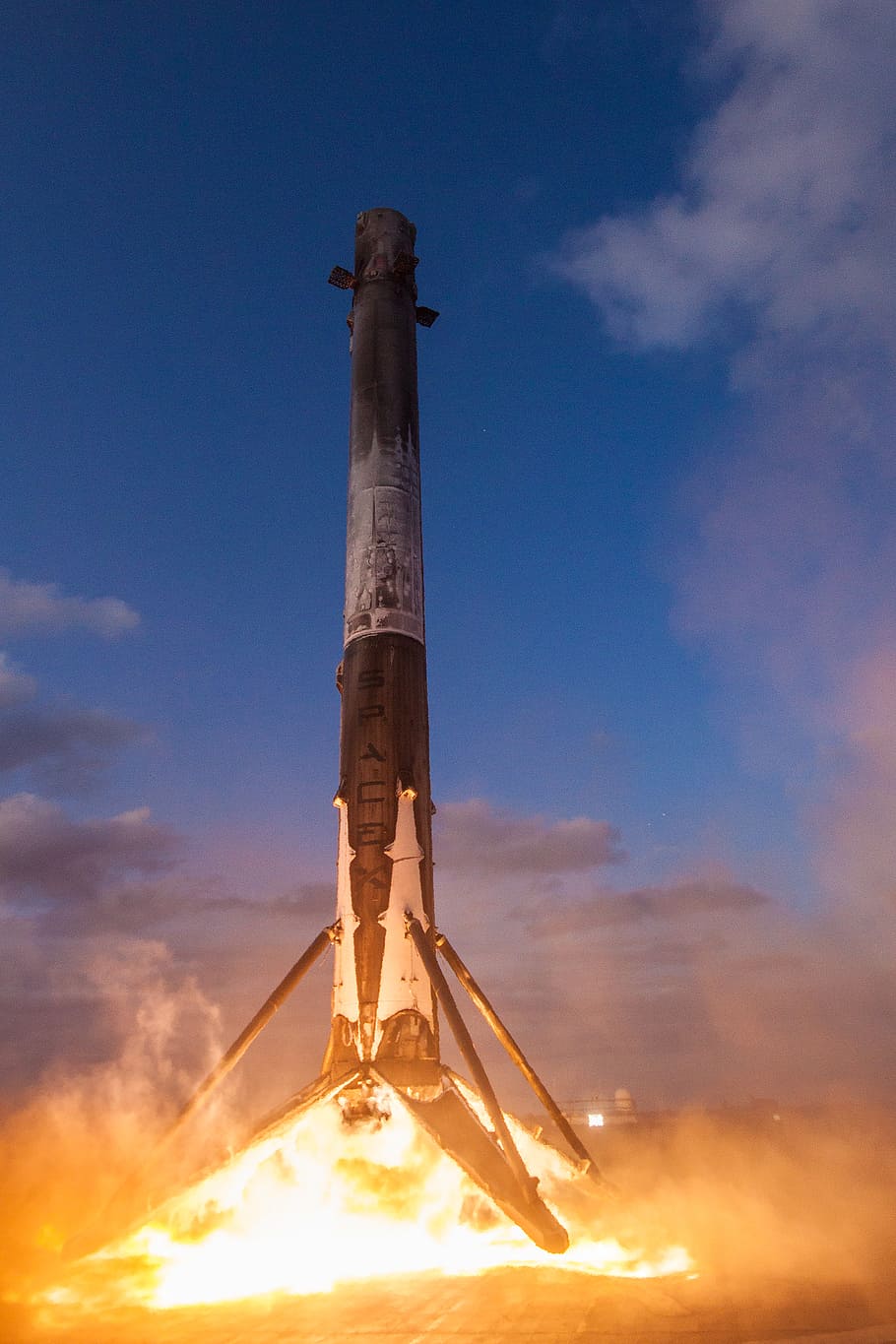 SES, Mission, Falcon 9, First, Landing, rocket launched at daytime, sky, cloud - sky, low angle view, blue