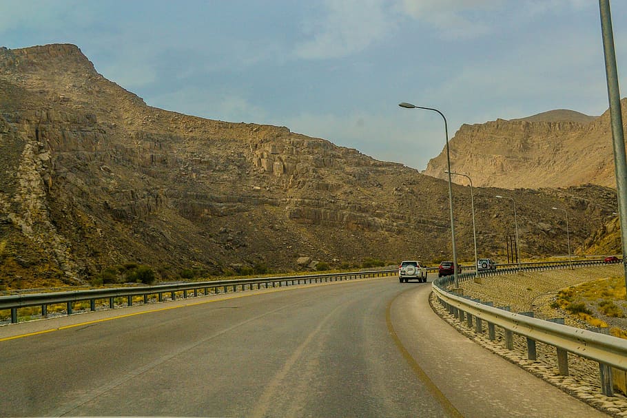 street, travel, car, mountain, jebel akhdar, oman, nizwa, road, transportation, motor vehicle