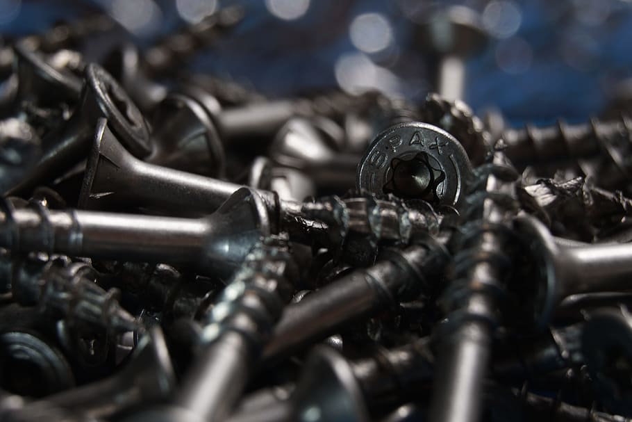 Screw, Torx, Fasteners, building materials, thread, steel, metal, industry, close-up, bolt
