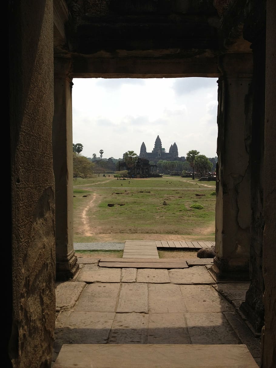 cambodia, angkor wat, asia, temple, door, architecture, cultures, famous Place, ancient, temple - Building