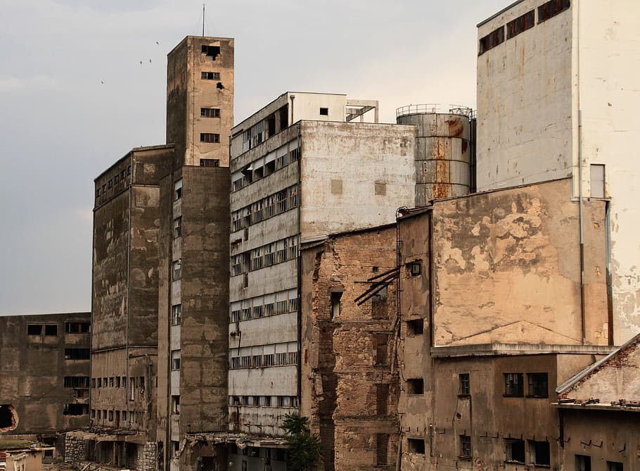 industry, ruins, devastation, architecture, built structure, building exterior, building, old, sky, history