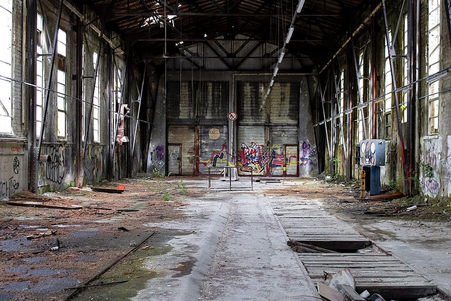 storage hall, warehouse, dilapidated, architecture, building, old, transience, forget, lapsed, dark