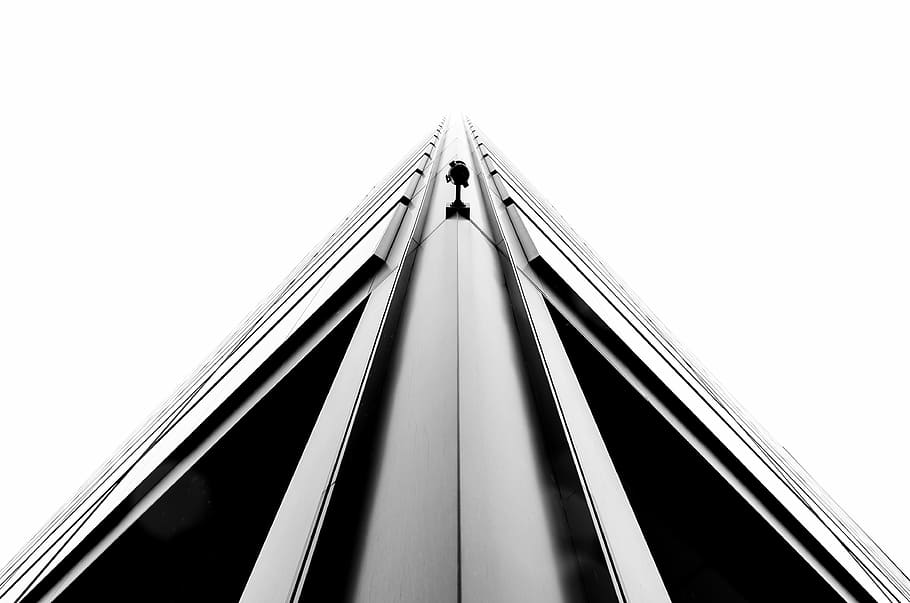 low, angle photo, black, gray, structure, low angle, black and gray, architecture, modern, abstract