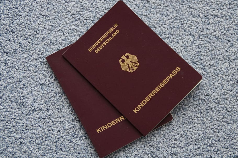 two kinderreisepasses, Pass, Passports, Travel, Holiday, Child, travel, holiday, children, kids passport, go away
