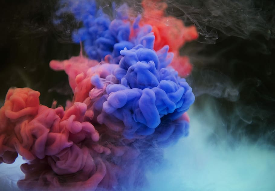blue, red, smoke, color, nature, desktop, abstraction, abstract, acrylic, aquatic