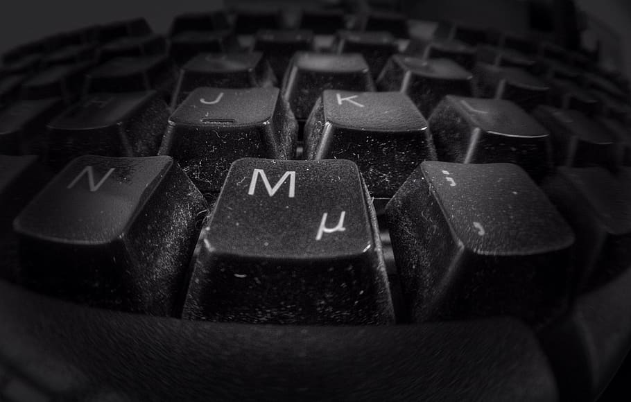 keyboard, keys, black, button, white, computer keyboard, input device, letters, dust, dirt