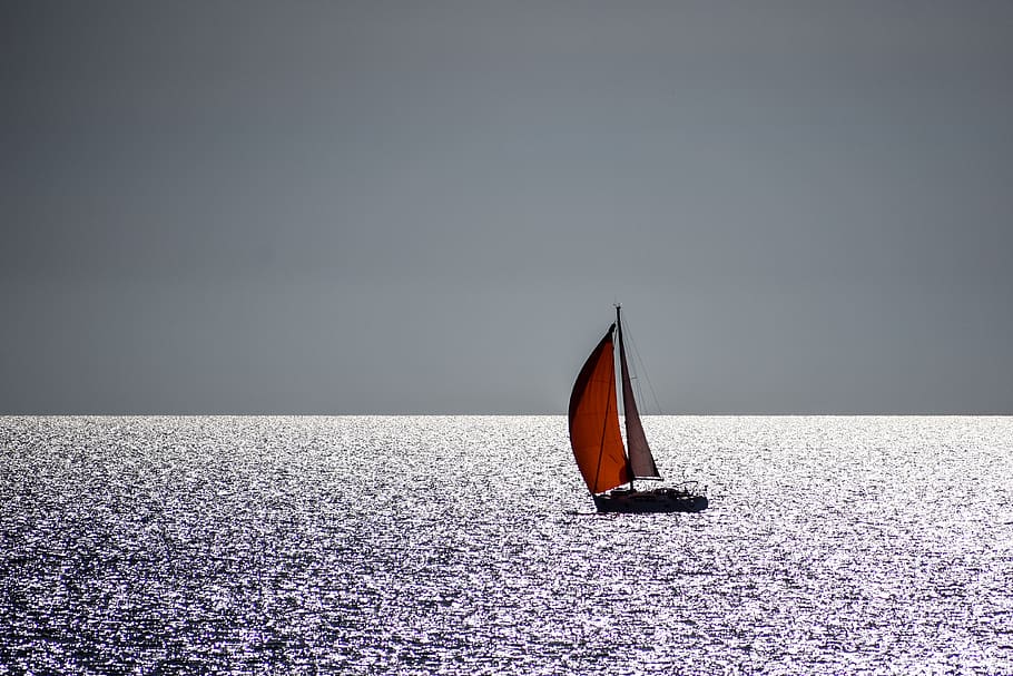 sailing boat, sea, rest, relaxation, sailing, sunset, mediterranean, ship, sail, water