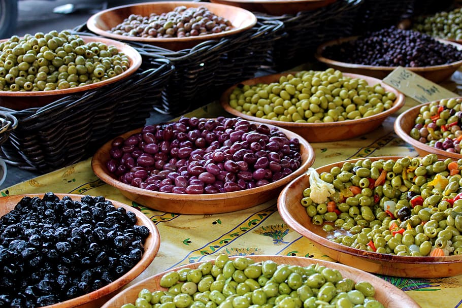 Olives, South Of France, france, mediterranean, food, presentation, market stall, mediteran, farmers local market, gourmet