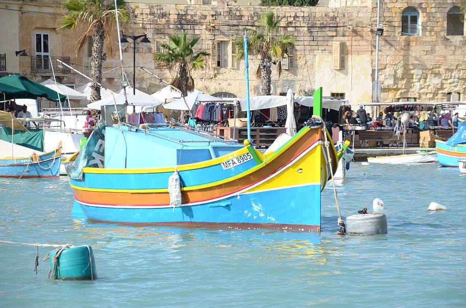 boat, visser, sea, fisheries, wooden boat, fishing boat, malta, water, nautical vessel, mode of transportation