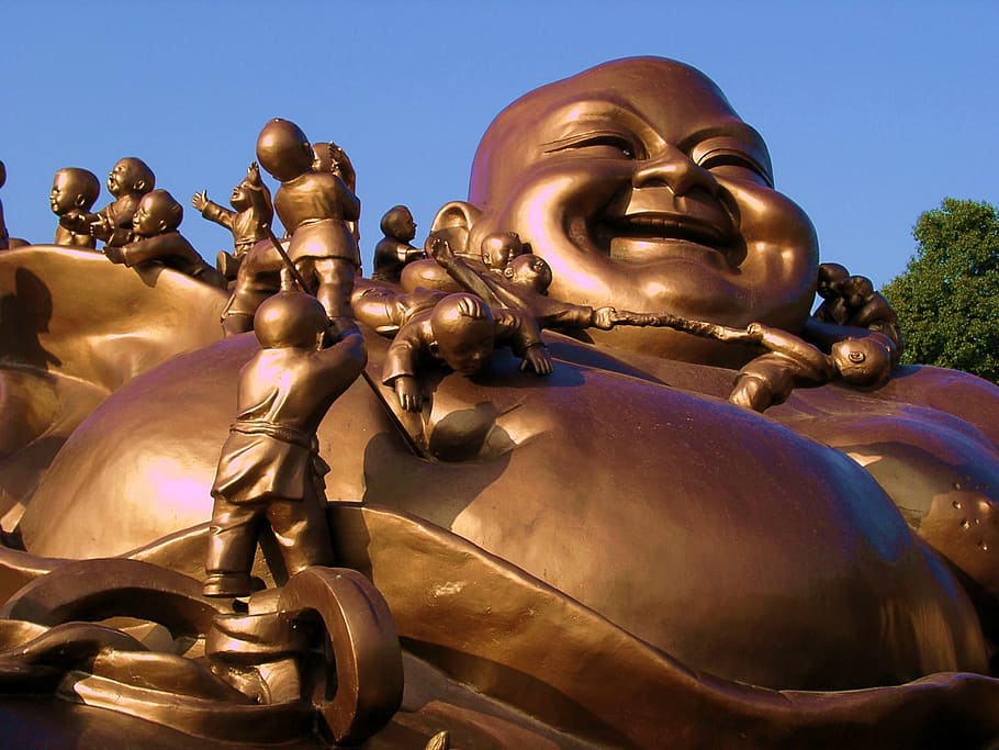 rindo, estátua de buda, diurno, estátuas de bronze, buda, sorriso, medir, budismo, arte, uma peregrinação