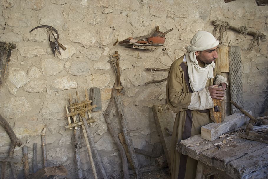 carpenter, israel, ancient, historic, historical, old, one person, occupation, craft, men