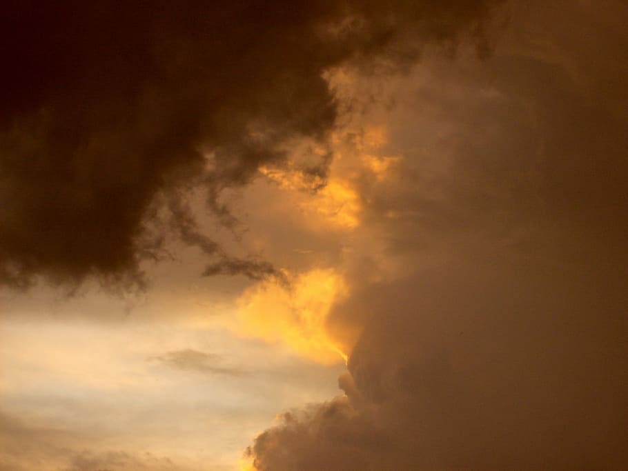 golden hour, thunderstorm, summer, dusk, sky, storm, clouds form, dark clouds, cloud, cloud - sky