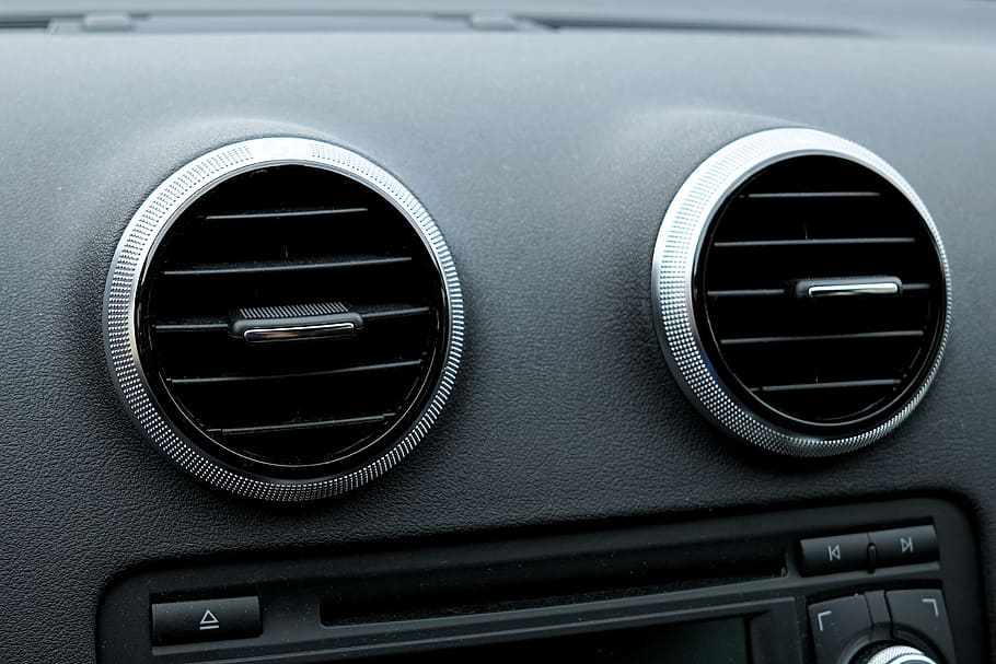 close-up photography, black, vehicle ac, Audi, Cockpit, Vehicle, Silver, pkw, auto, ventilation