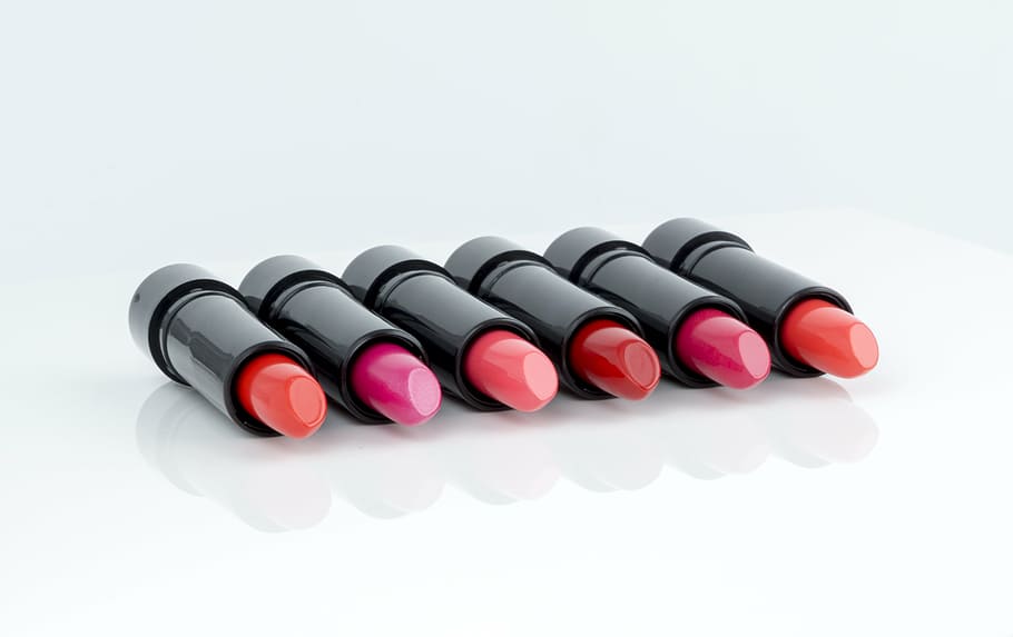 pink, red, lipsticks, lipstick, make up, cosmetics, studio shot, white background, pill, medicine