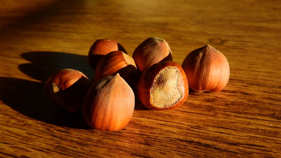 hazelnuts, nuts, hazel, a pile of nuts, nuts in the shell, food and drink, food, wood - material, healthy eating, wellbeing