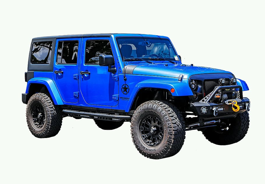 blue, black, jeep wrangler suv, vehicle, all terrain, jeep, wrangler, unlimited, png, transportation