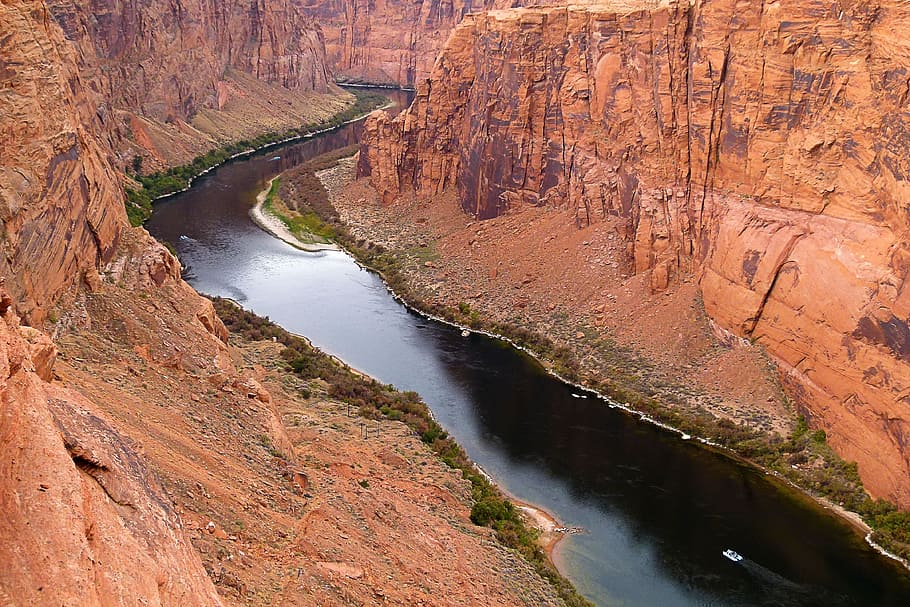 Colorado River, Water, Glen Canyon, river, arizona, red, rocks, landscape, scenery, nature