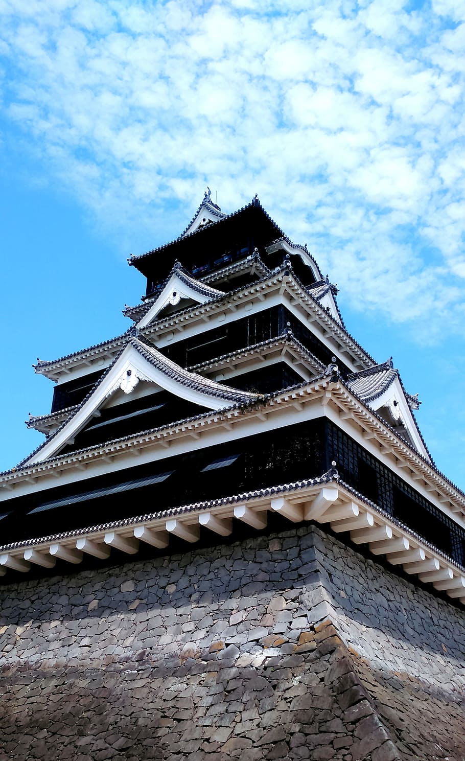 blanco, negro, templo pagoda, también matar a la casa, kyushu, japón, paisaje, construcción, estructura construida, arquitectura