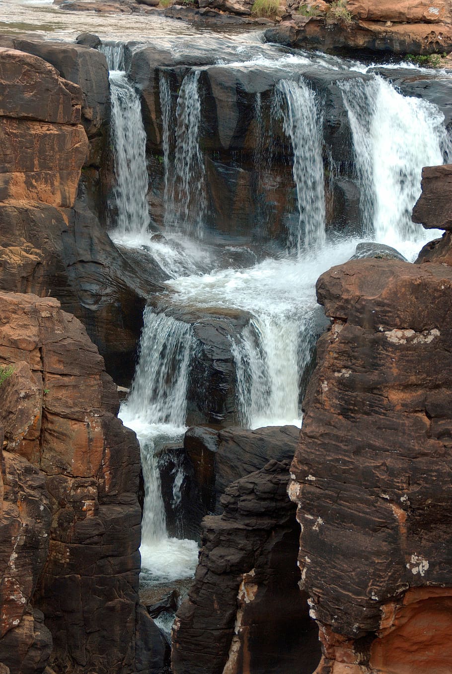 waterfalls, south africa, blyde river, cascade, canyon, drakensberg, cliff, mountain, ravine, series of waterfalls