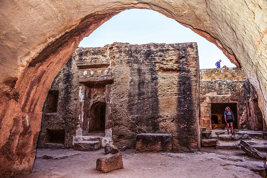 chipre, paphos, tumbas de los reyes, arqueología, histórico, piedra, antiguo, patrimonio de la unesco, turismo, arquitectura