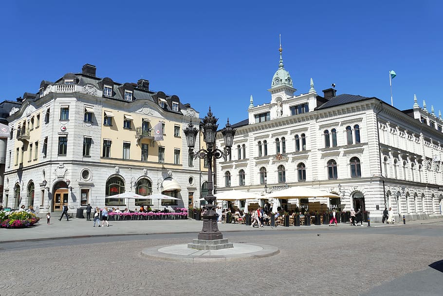 Uppsala, Suecia, arquitectura, fachada, ayuntamiento, espacio, centro histórico, históricamente, linterna, exterior del edificio