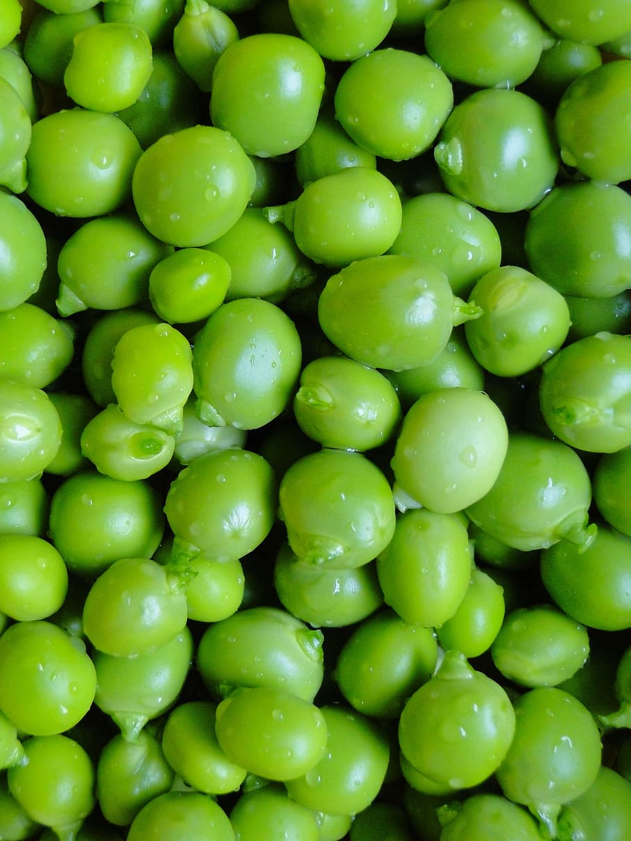 verde, foto de primer plano de guisantes, guisantes, verduras, jardín, sin cáscara, fresco, saludable, alimentos, orgánicos