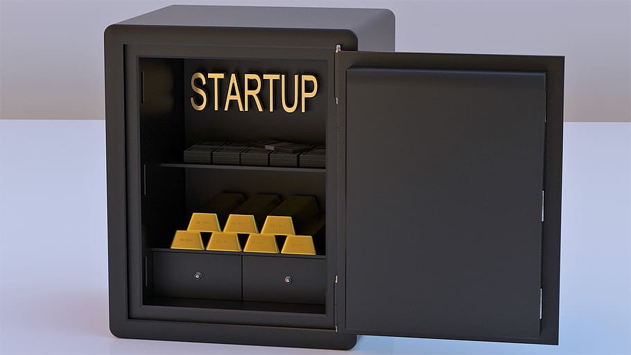 opened, black, metal, safe, gold bars, gold, money, start, start up, startup