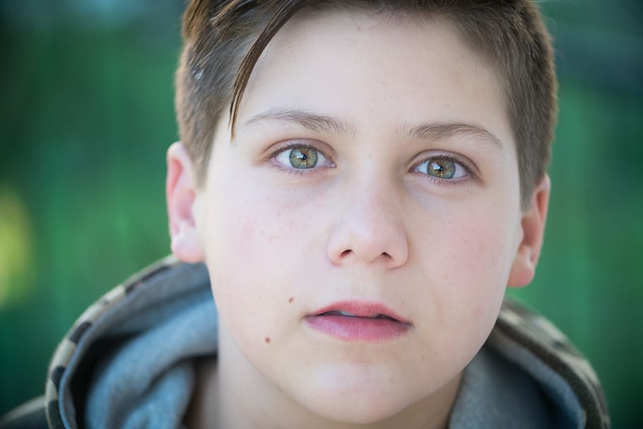boy, adolescent, child, feelings, person, portrait, headshot, childhood, looking at camera, males