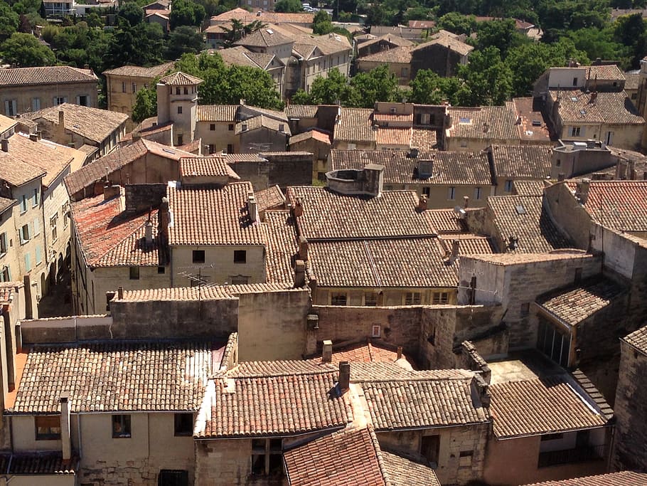 uzès, village, roof, roofing, southern france, building exterior, architecture, built structure, building, residential district