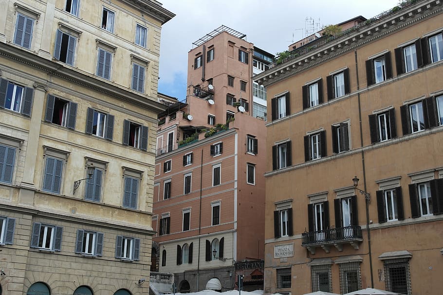 Italy, Rome, Architecture, summer, travel, window, building exterior, residential building, balcony, house