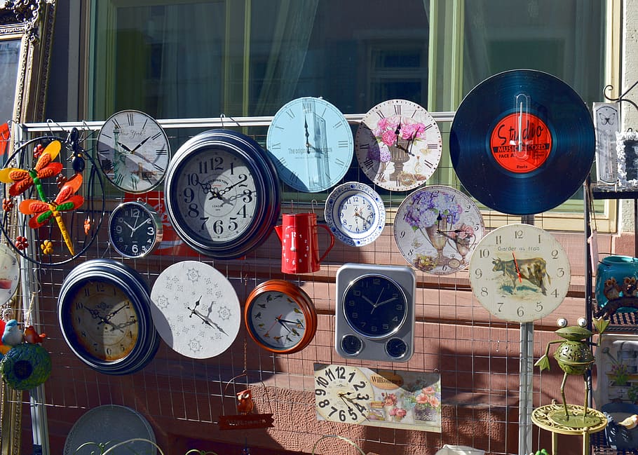 Watches, Junk, Flea Market, Clock, heidelberg, old, used, kitsch, lover object, search