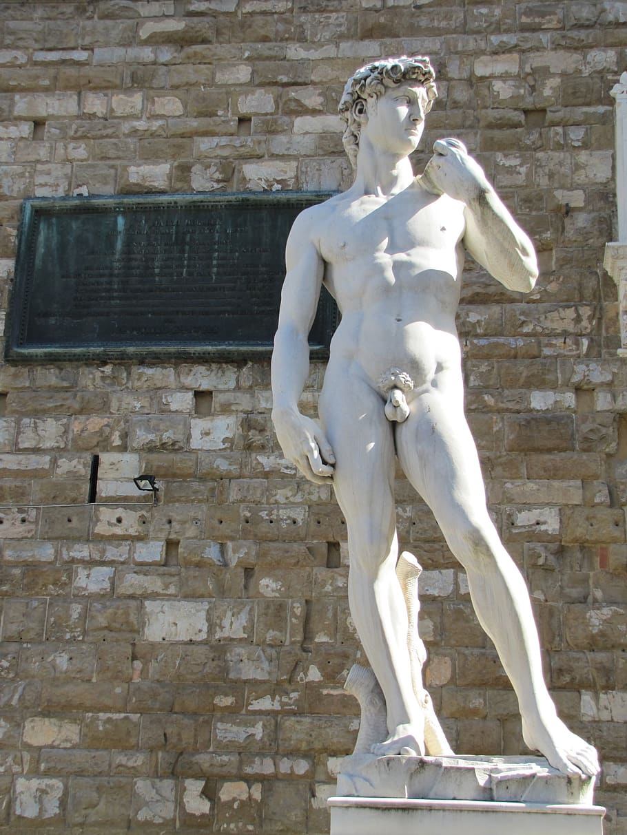 david michelangelo, patung, patung david, representasi manusia, perwakilan, seni dan kerajinan, Arsitektur, rupa laki-laki, kreativitas, tidak ada orang