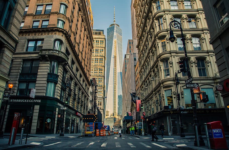 foto, edificio del World Trade Center, One World Trade Center, Nueva York, ciudad, Estados Unidos, Manhattan, rascacielos, pueblo, centro de la ciudad